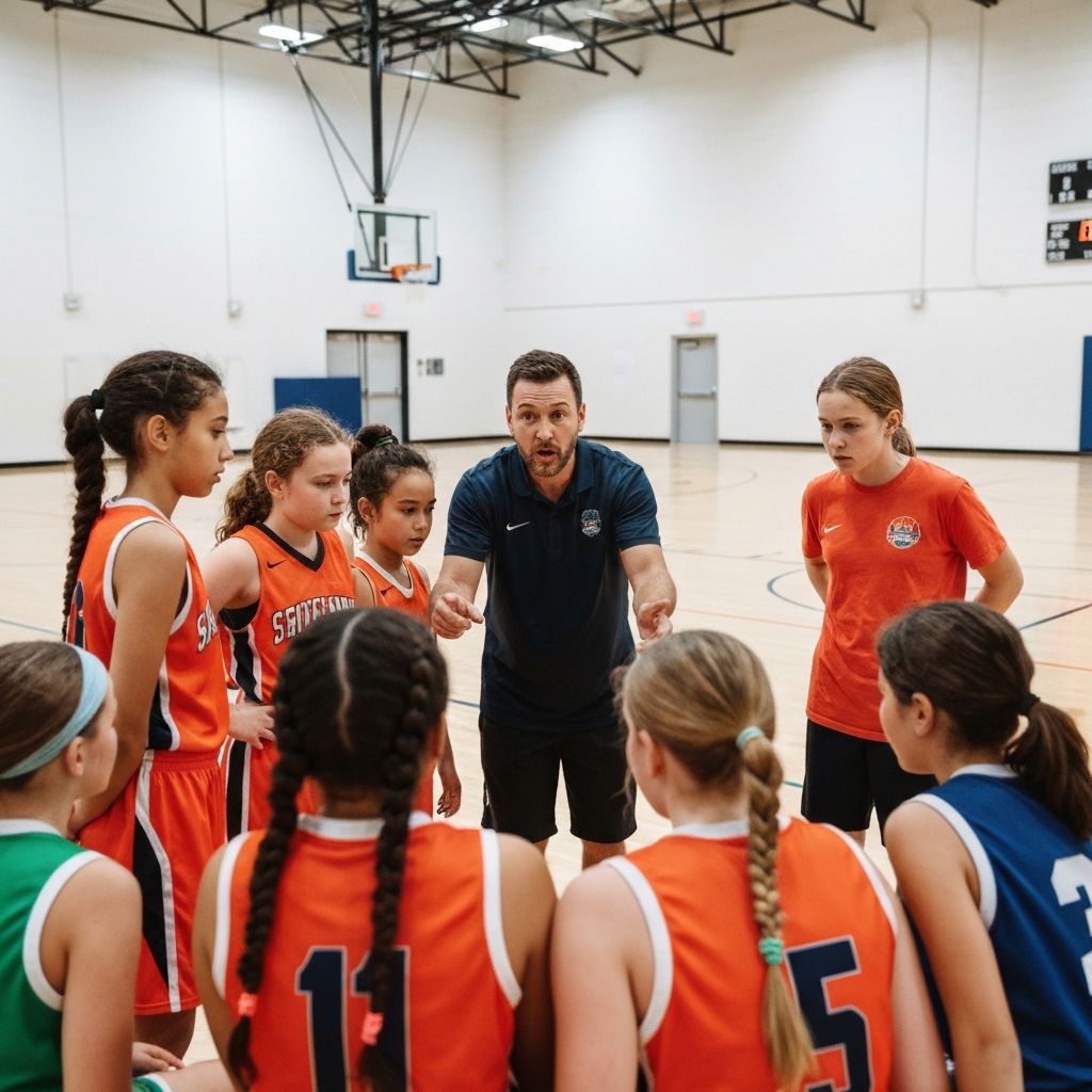Team huddle during game