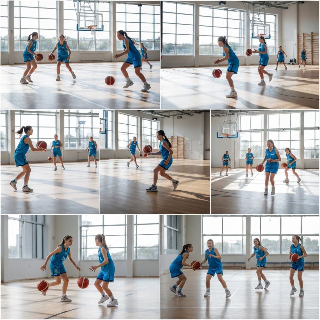 Girls team practice session