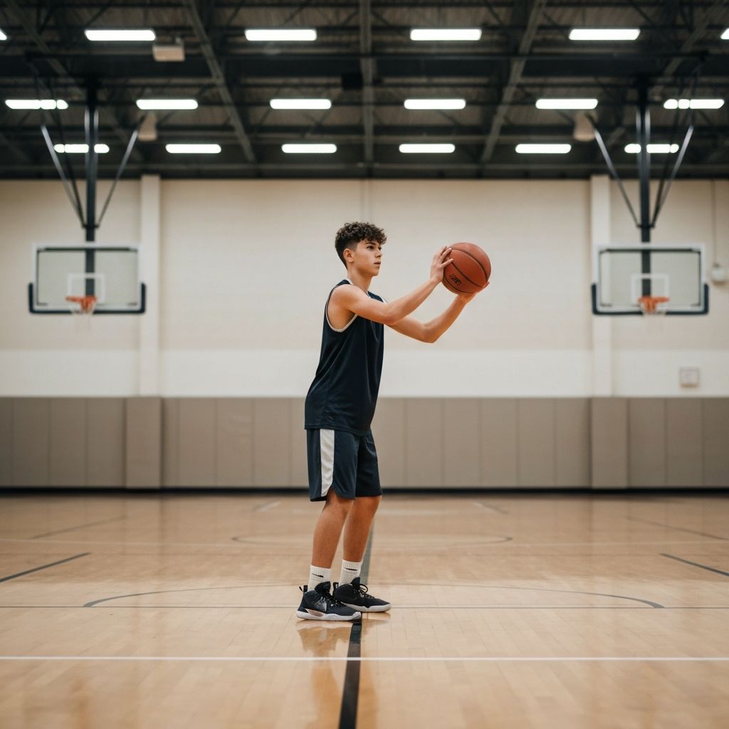 Player practicing shooting form